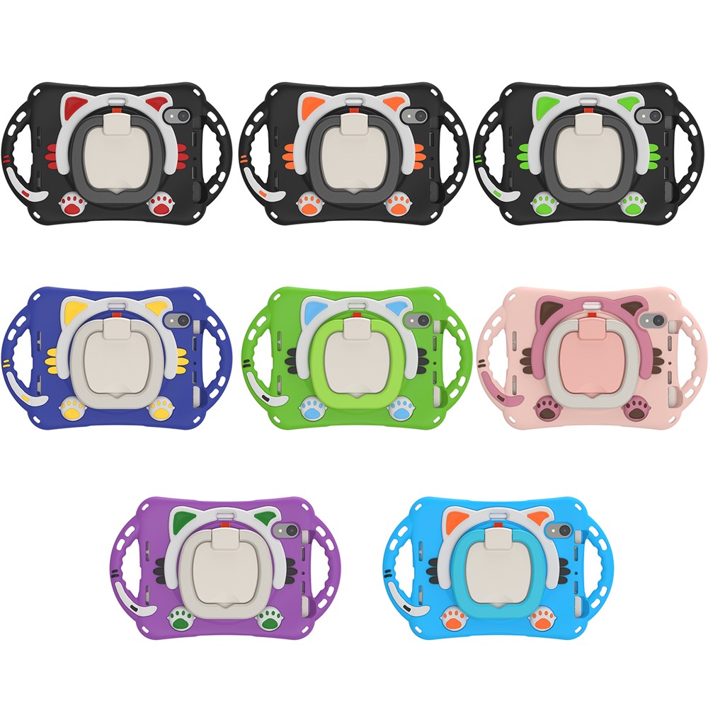 360-Degree Rotary Kickstand Hybrid Cover Anti-Drop and Anti-Impact Tablet Protective Case for iPad mini (2021) - Pink-9