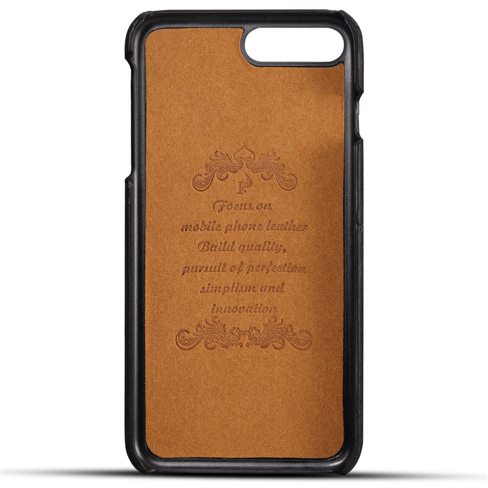 SUTENI PU Leather Coated PC Case Drop-Proof Phone Protector with Card Holders Design for iPhone 8 Plus 5.5 inch/7 Plus 5.5 inch - Black-2