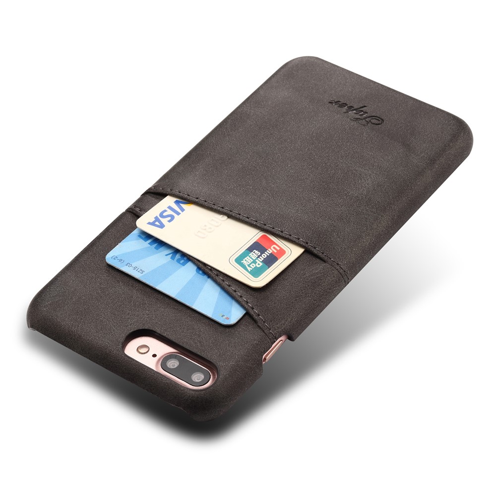 SUTENI PU Leather Coated PC Case Drop-Proof Phone Protector with Card Holders Design for iPhone 8 Plus 5.5 inch/7 Plus 5.5 inch - Black-3