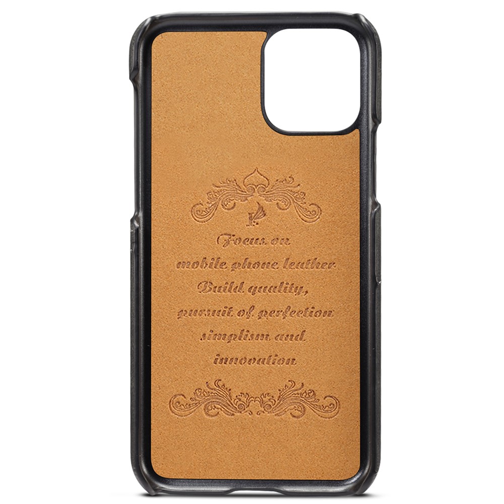 SUTENI PU Leather Coated PC Case Multiple Colors with Card Holders for iPhone 11 Pro Max 6.5 inch - Black-4
