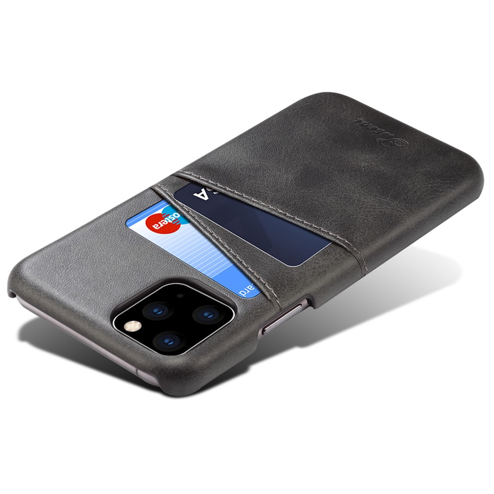SUTENI PU Leather Coated PC Case Multiple Colors with Card Holders for iPhone 11 Pro Max 6.5 inch - Black-5