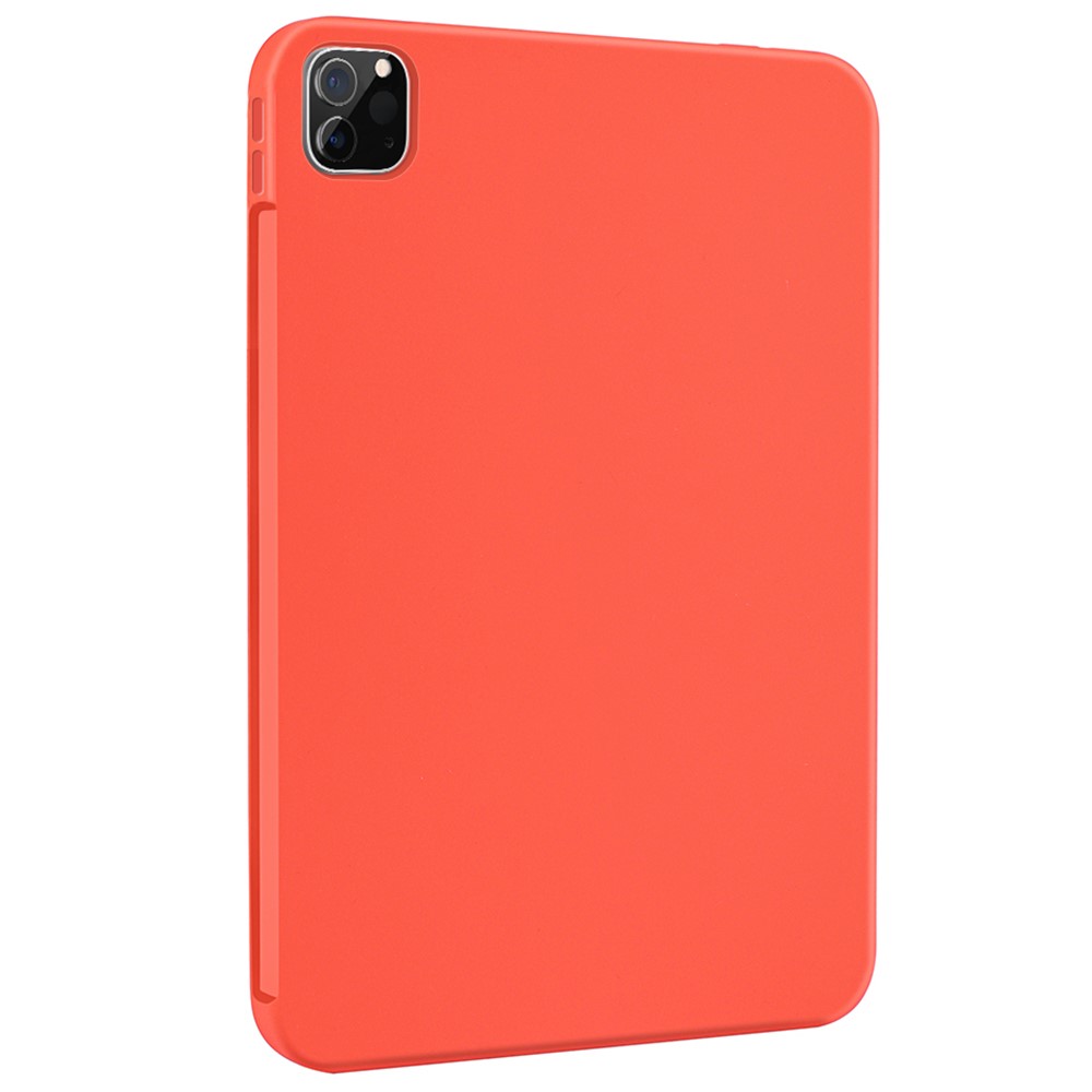 Skin-touch Liquid Silicone Soft Microfiber Lining Drop Protective Case for iPad Pro 11 (2022) / (2021) / (2020) / (2018) - Red