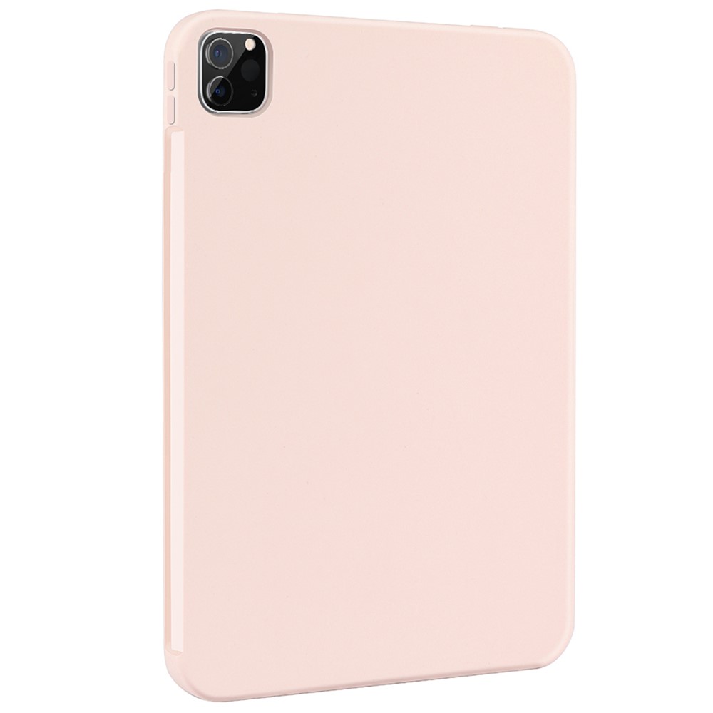 Skin-touch Liquid Silicone Soft Microfiber Lining Drop Protective Case for iPad Pro 11 (2022) / (2021) / (2020) / (2018) - Pink