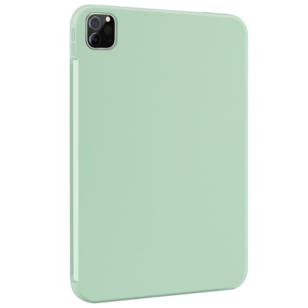 Skin-touch Liquid Silicone Soft Microfiber Lining Drop Protective Case for iPad Pro 11 (2022) / (2021) / (2020) / (2018) - Light Green