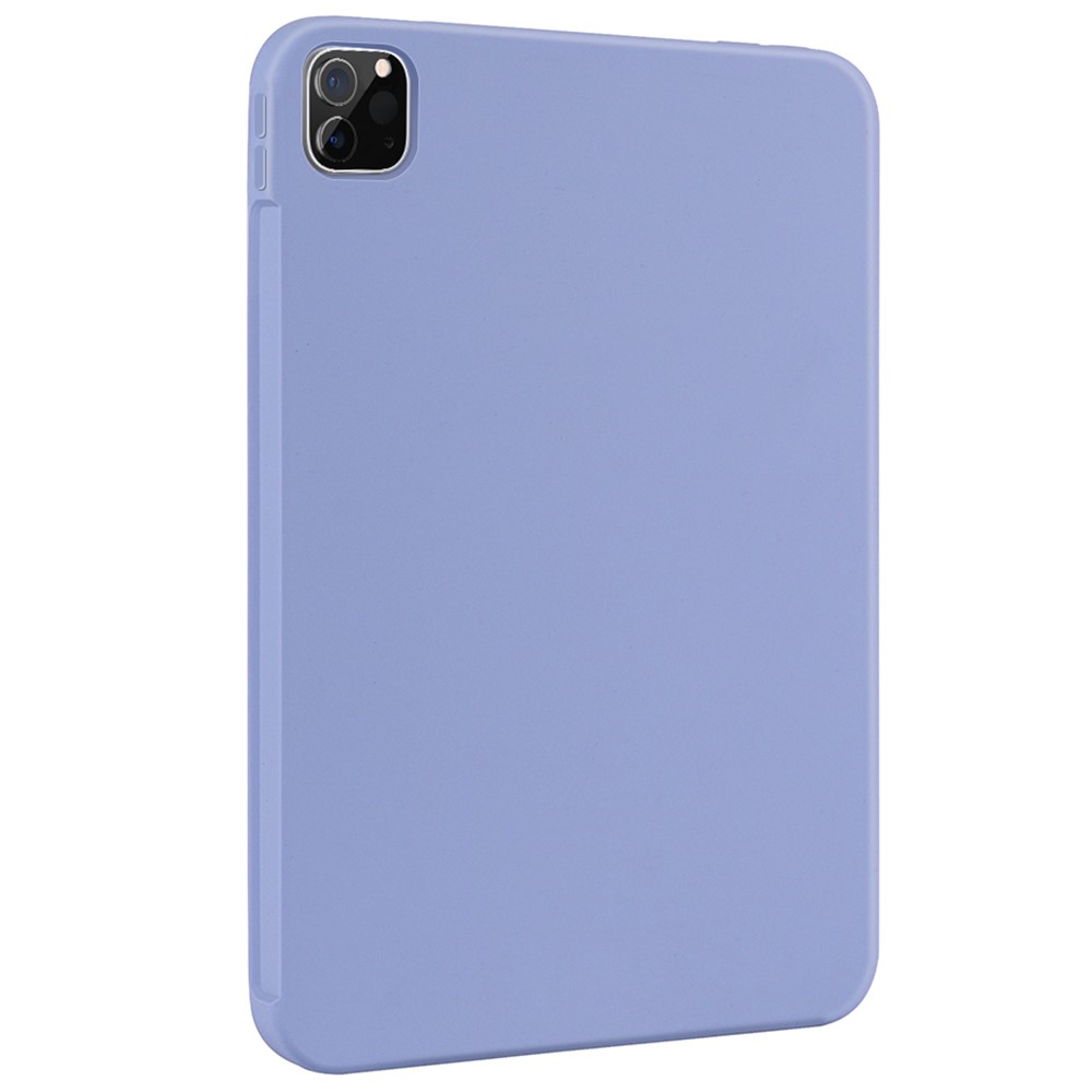 Skin-touch Liquid Silicone Soft Microfiber Lining Drop Protective Case for iPad Pro 11 (2022) / (2021) / (2020) / (2018) - Light Purple