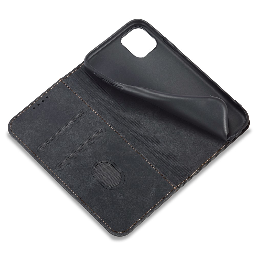 360-degree Protection Anti-drop PU Leather Double Edge-fold Sewing Design Phone Case Cover with Wallet Stand for iPhone 11 6.1 inch - Black-7
