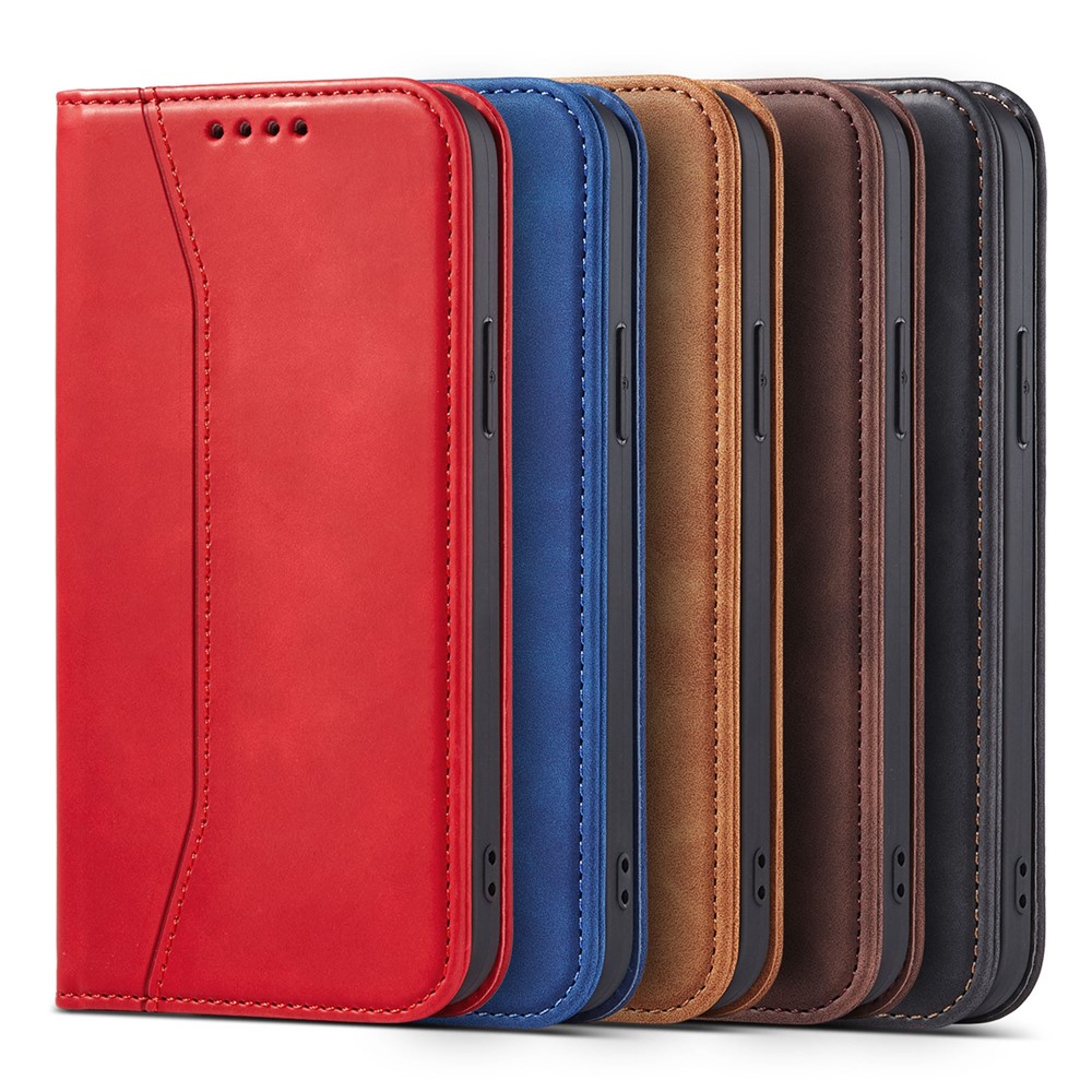 Automatic Closing Well-protected Double Edge-fold Sewing Design PU Leather Mobile Phone Case with Wallet Stand for iPhone 13 Pro Max 6.7 inch - Black-9