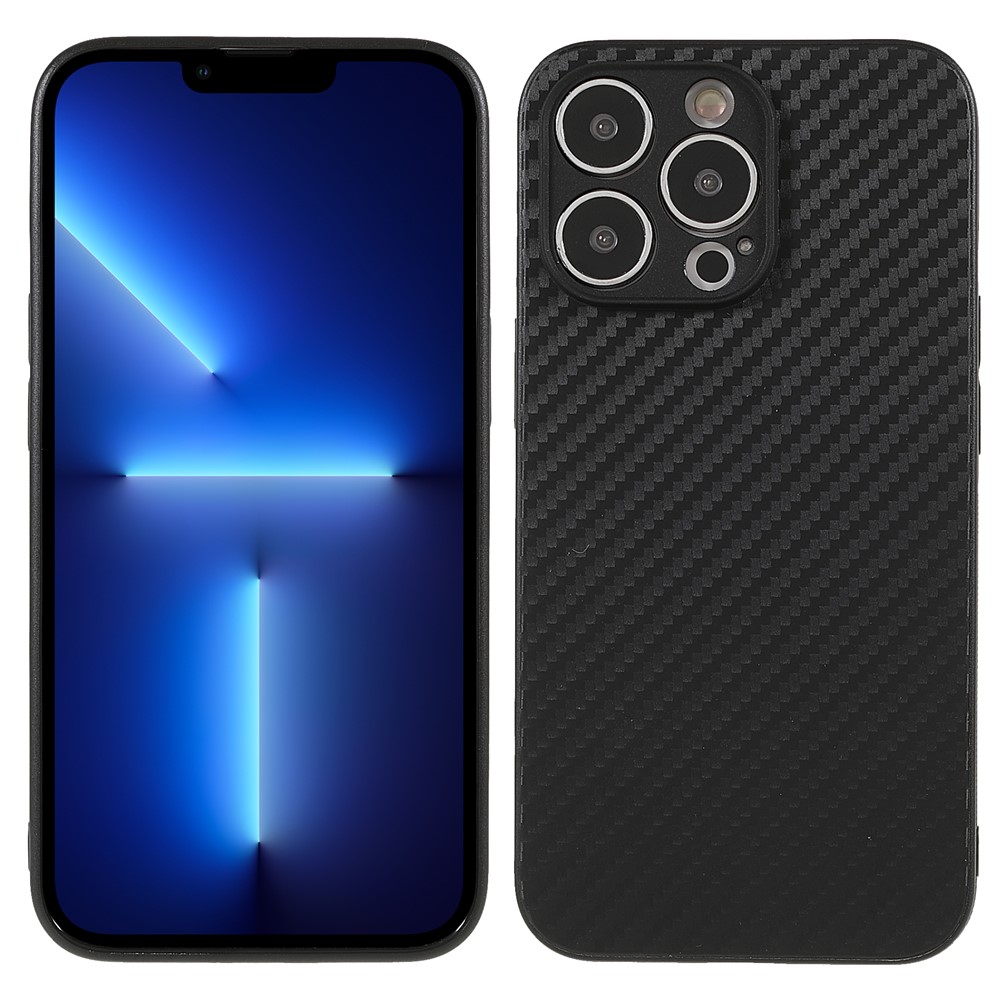 Smartphone Cover Shell Carbon Fiber Texture Flexible TPU Phone Case for iPhone 13 Pro Max 6.7 inch-1