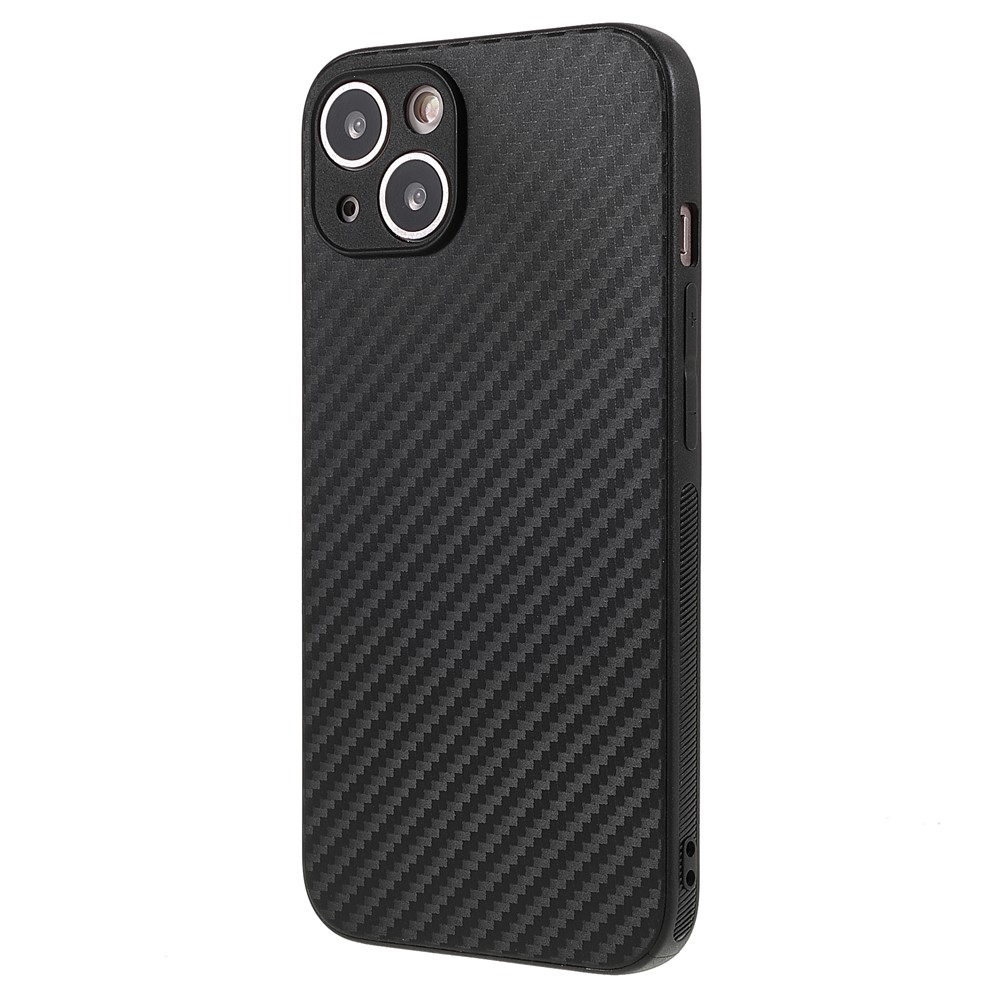 Anti-fingerprint Carbon Fiber Texture Flexible TPU Phone Case Phone Covering for iPhone 13 mini 5.4 inch-3