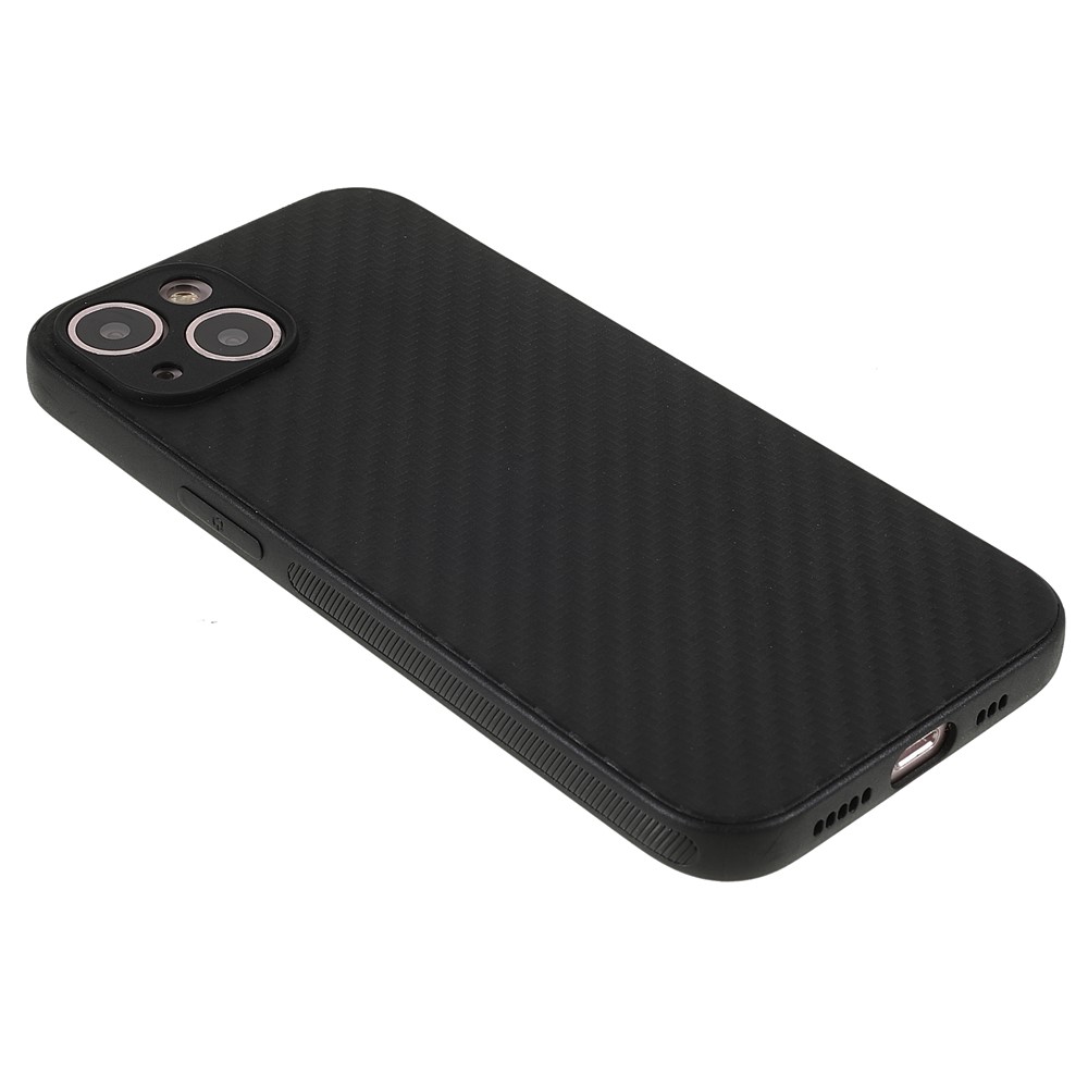 Anti-fingerprint Carbon Fiber Texture Flexible TPU Phone Case Phone Covering for iPhone 13 mini 5.4 inch-4