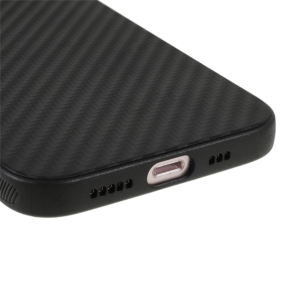 Anti-fingerprint Carbon Fiber Texture Flexible TPU Phone Case Phone Covering for iPhone 13 mini 5.4 inch-5
