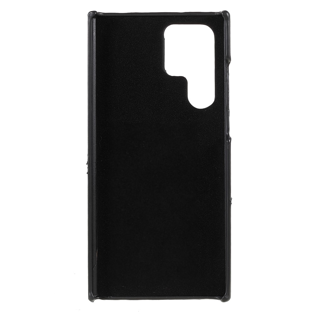 Lightweight Dust-proof Mobile Phone Case PU Leather+PC Back Phone Cover with 2 Card Slots for Samsung Galaxy S22 Ultra 5G - Black-4