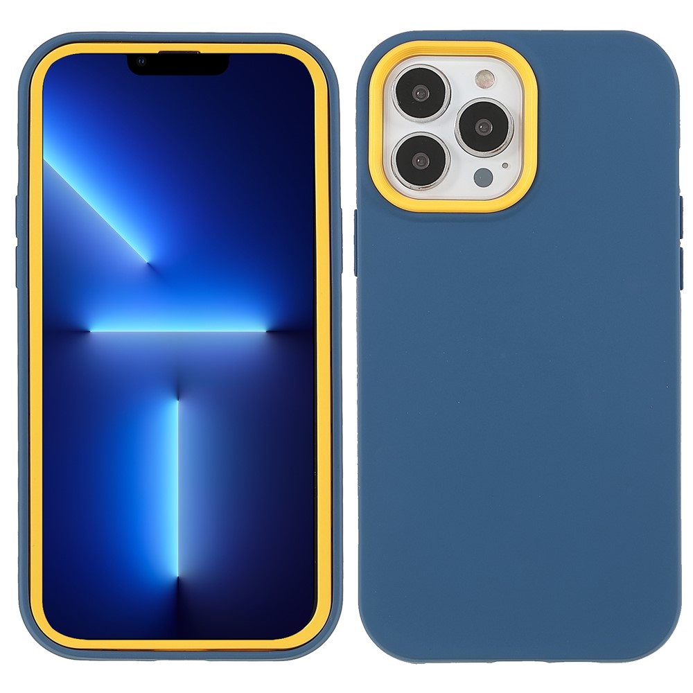Rubberized TPU + PC Hybrid Phone Case Anti-fingerprint Back Shell for iPhone 13 Pro 6.1 inch - Sapphire-1