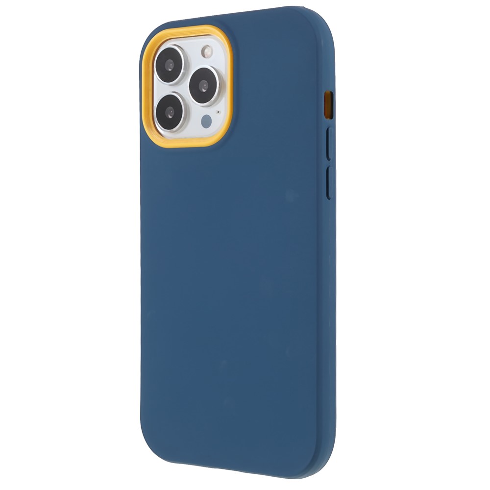 Rubberized TPU + PC Hybrid Phone Case Anti-fingerprint Back Shell for iPhone 13 Pro 6.1 inch - Sapphire-3