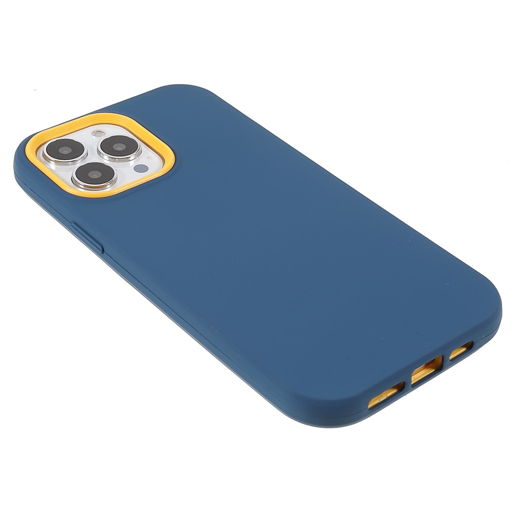 Rubberized TPU + PC Hybrid Phone Case Anti-fingerprint Back Shell for iPhone 13 Pro 6.1 inch - Sapphire-4