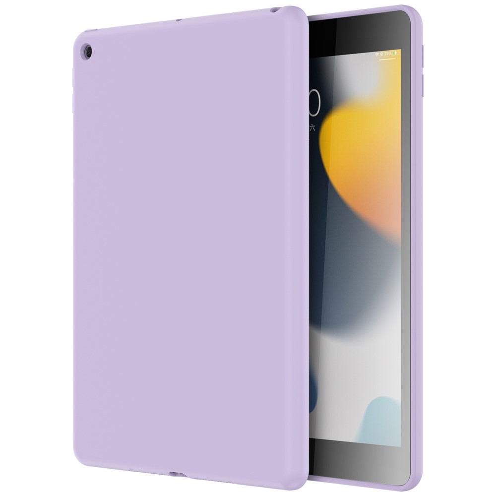 Couverture de Cas de Comprimé de Protection Anti-drop Liquide en Silicone + PC Pour Ipad 10.2 (2020) / (2019) - Violet