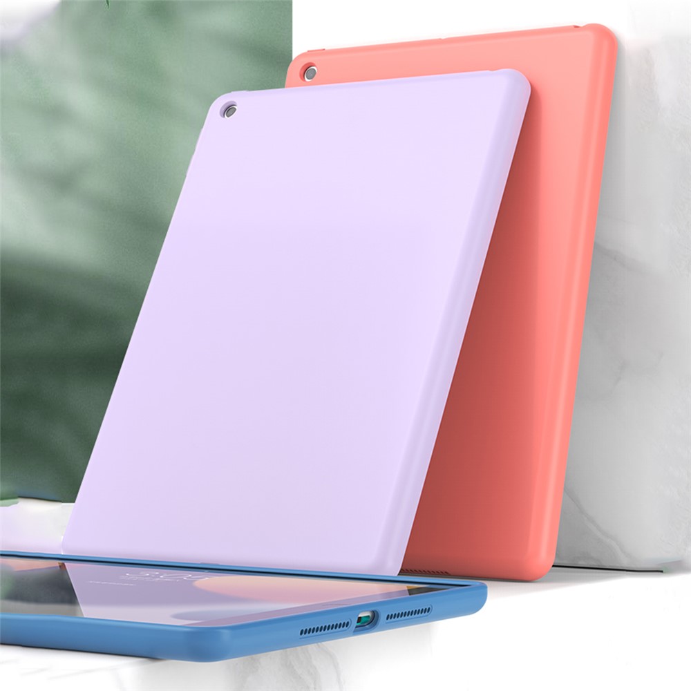 Mutural Liquid Silicone + PC Anti-drop Protective Tableta Cubierta de Caja Para Ipad 10.2 (2020)/(2019) - Violeta-3