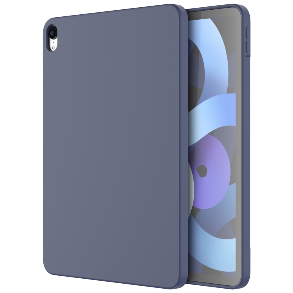 MUTURAL Drop-resistant Liquid Silicone+PC Microfiber Lining Protective Tablet Case Cover for iPad Air (2020)/Air (2022) - Midnight Blue