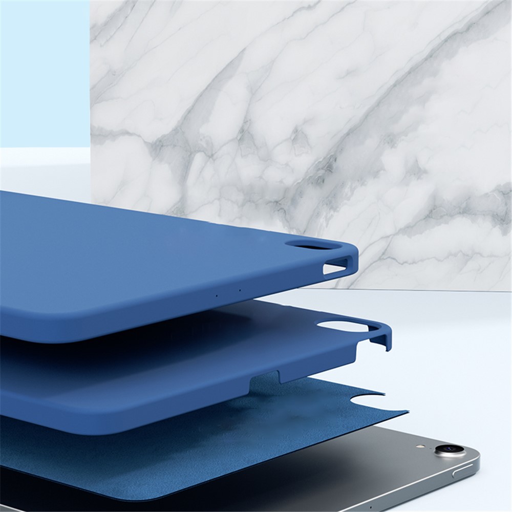 MUTURAL Drop-resistant Liquid Silicone+PC Microfiber Lining Protective Tablet Case Cover for iPad Air 10.9-inch (2020) - Orange-6