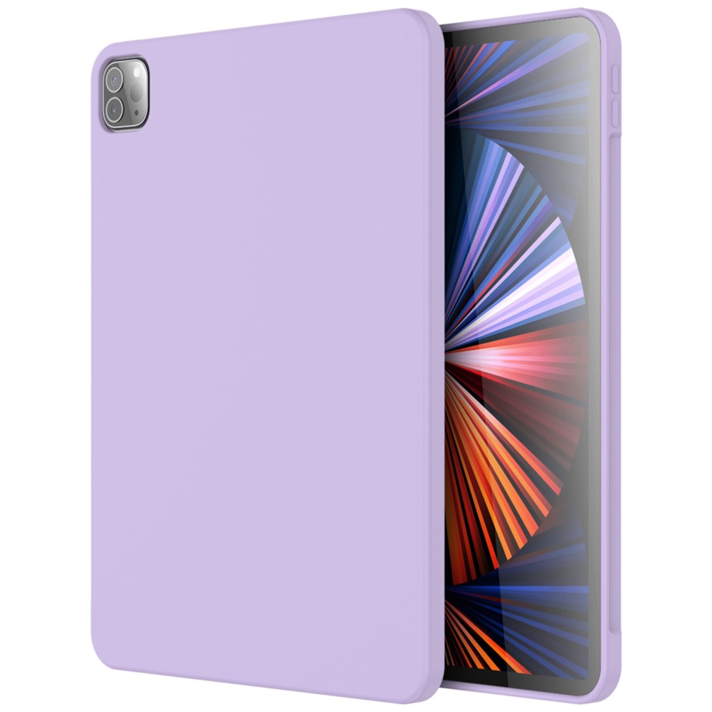 MUTURAL Solid Color Shockproof Microfiber Lining Liquid Silicone+PC Protective Tablet Case Cover for iPad Pro 11 (2022) / (2021) / (2020) - Purple