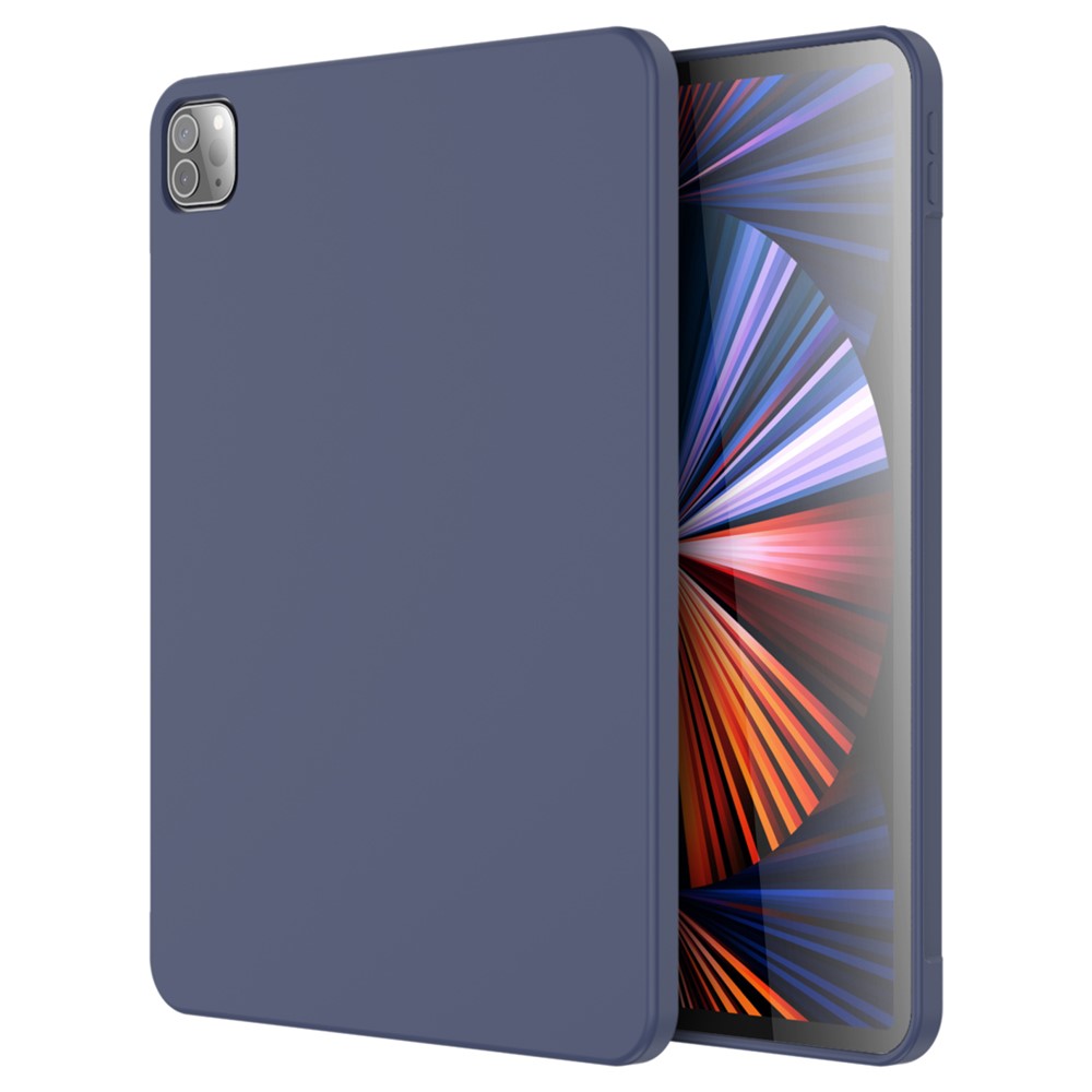 MUTURAL Solid Color Shockproof Microfiber Lining Liquid Silicone+PC Protective Tablet Case Cover for iPad Pro 11 (2022) / (2021) / (2020) - Midnight Blue