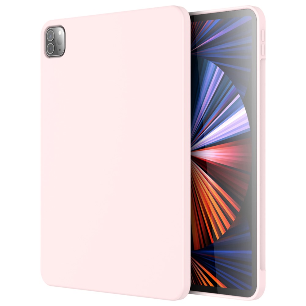 MUTURAL Solid Color Shockproof Microfiber Lining Liquid Silicone+PC Protective Tablet Case Cover for iPad Pro 11 (2022) / (2021) / (2020) - Pink
