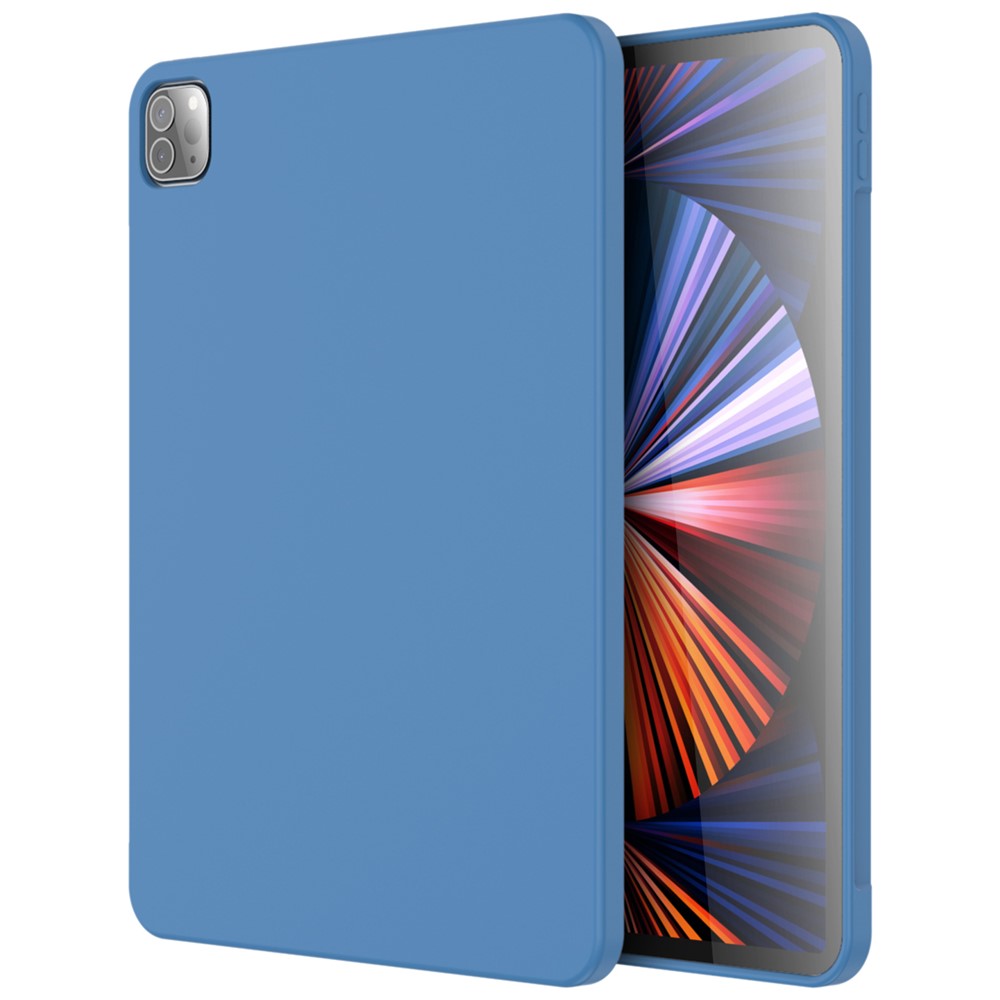 Microfibra Mutural Forro Líquido Silicone + Pc Protective Tablet Case Capa Para Ipad Pro 12.9-inch (2021) / (2020) - Bebê Azul