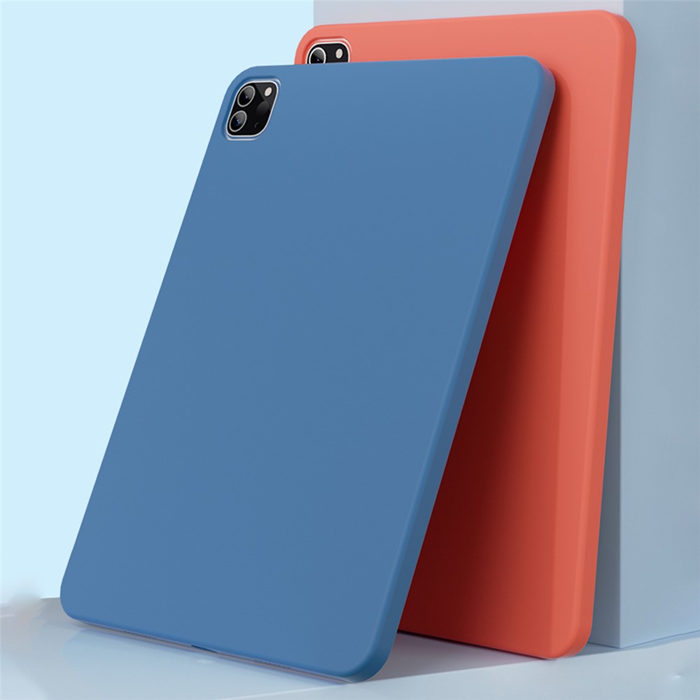 Doublure En Microfibre Mutural Silicone Liquide + Couverture De Cas De Tablette Protectrice PC Pour IPad Pro 12.9-pouce (2021) / (2020) - Bleu Bébé