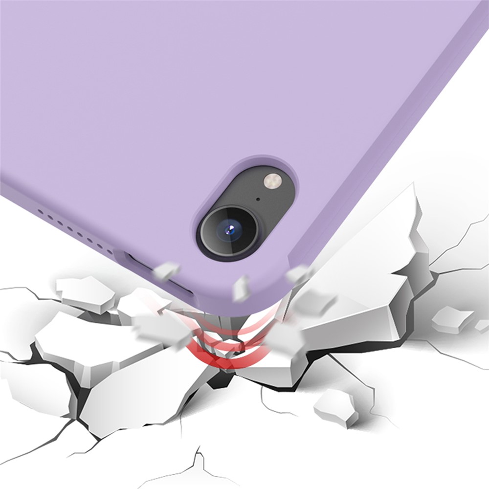 MUTURAL Fall-proof Liquid Silicone+PC Microfiber Lining Protective Tablet Case Cover for iPad mini (2021) - Black-6