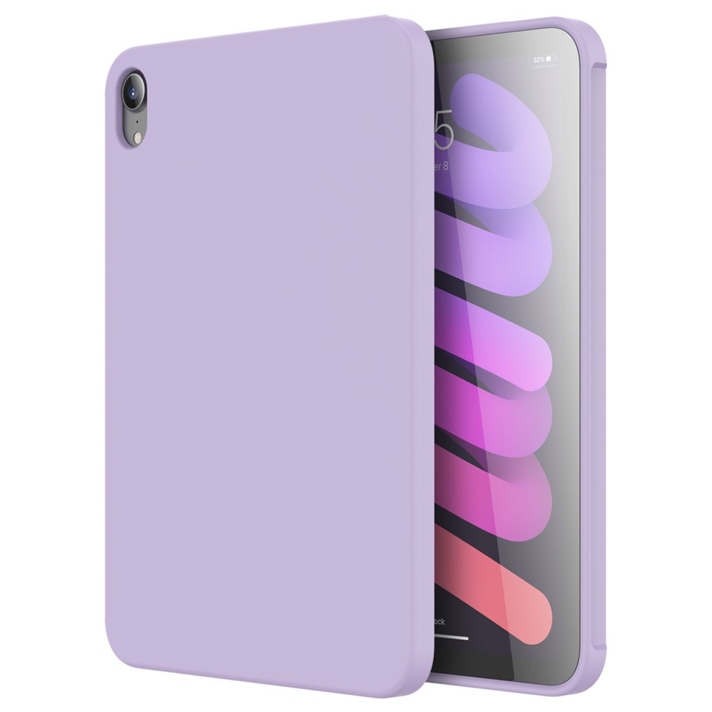 MUTURAL Fall-proof Liquid Silicone+PC Microfiber Lining Protective Tablet Case Cover for iPad mini (2021) - Purple-1
