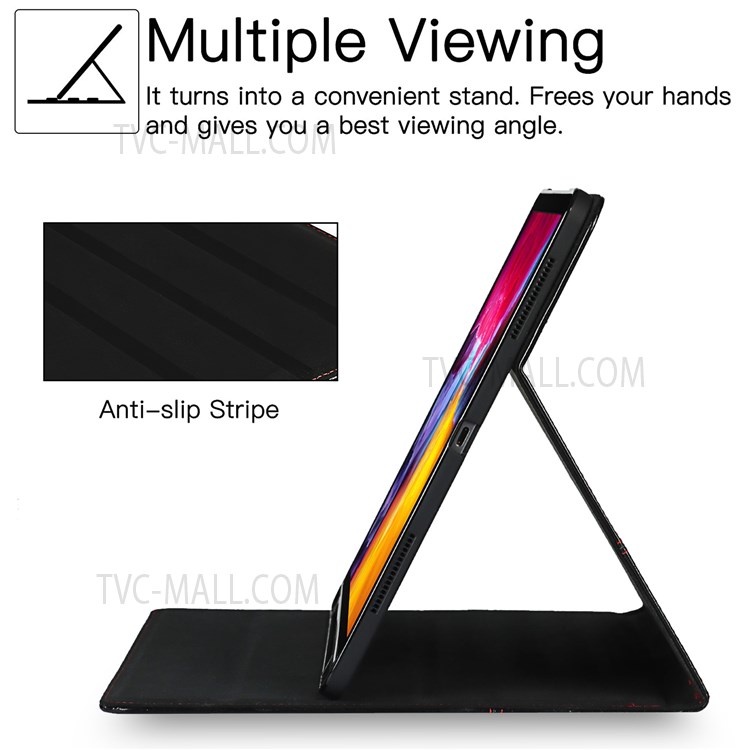 Crazy Horse Texture Genuine Leather Stand Design Drop-proof Wake/Sleep Function Tablet Case for Apple iPad Pro 12.9-inch (2021) - Black-3