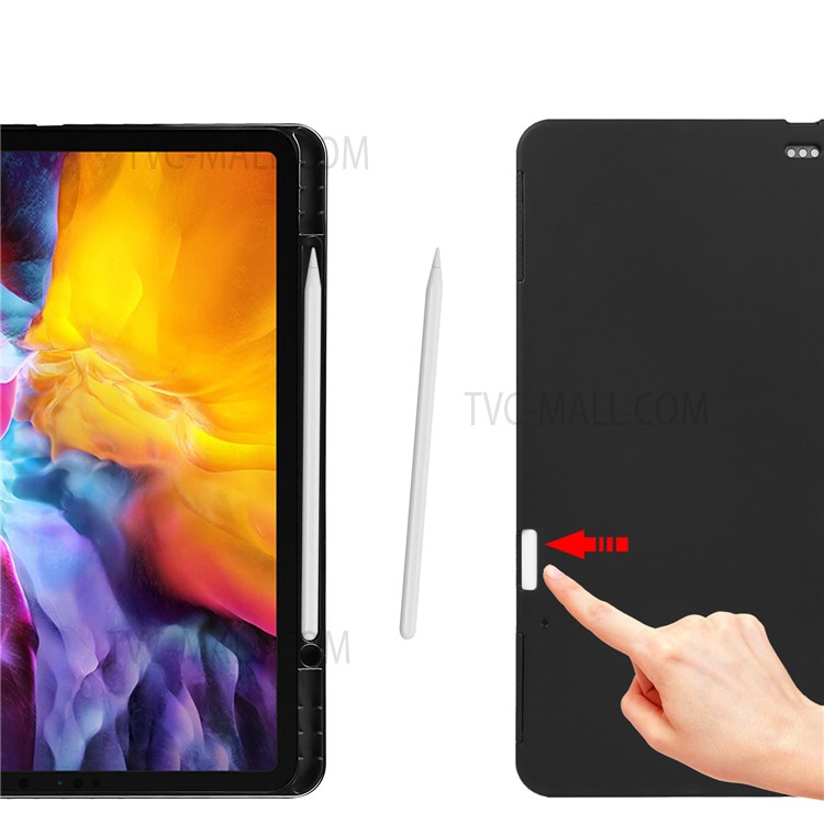 Crazy Horse Texture Genuine Leather Stand Design Drop-proof Wake/Sleep Function Tablet Case for Apple iPad Pro 12.9-inch (2021) - Black-5
