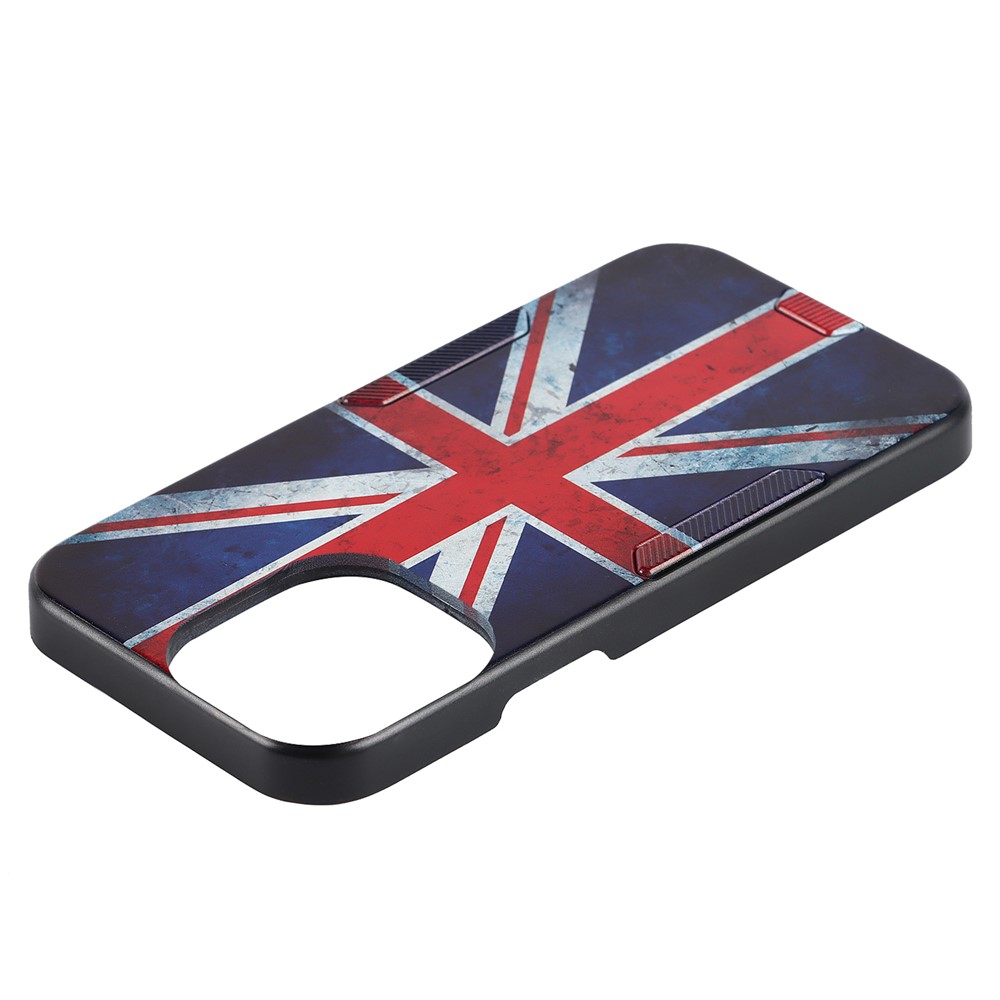 Pattern Printing Anti-fall Anti-scratch TPU + PC Phone Case Shell with Strap for iPhone 13 Pro Max 6.7 inch - UK Flag-7
