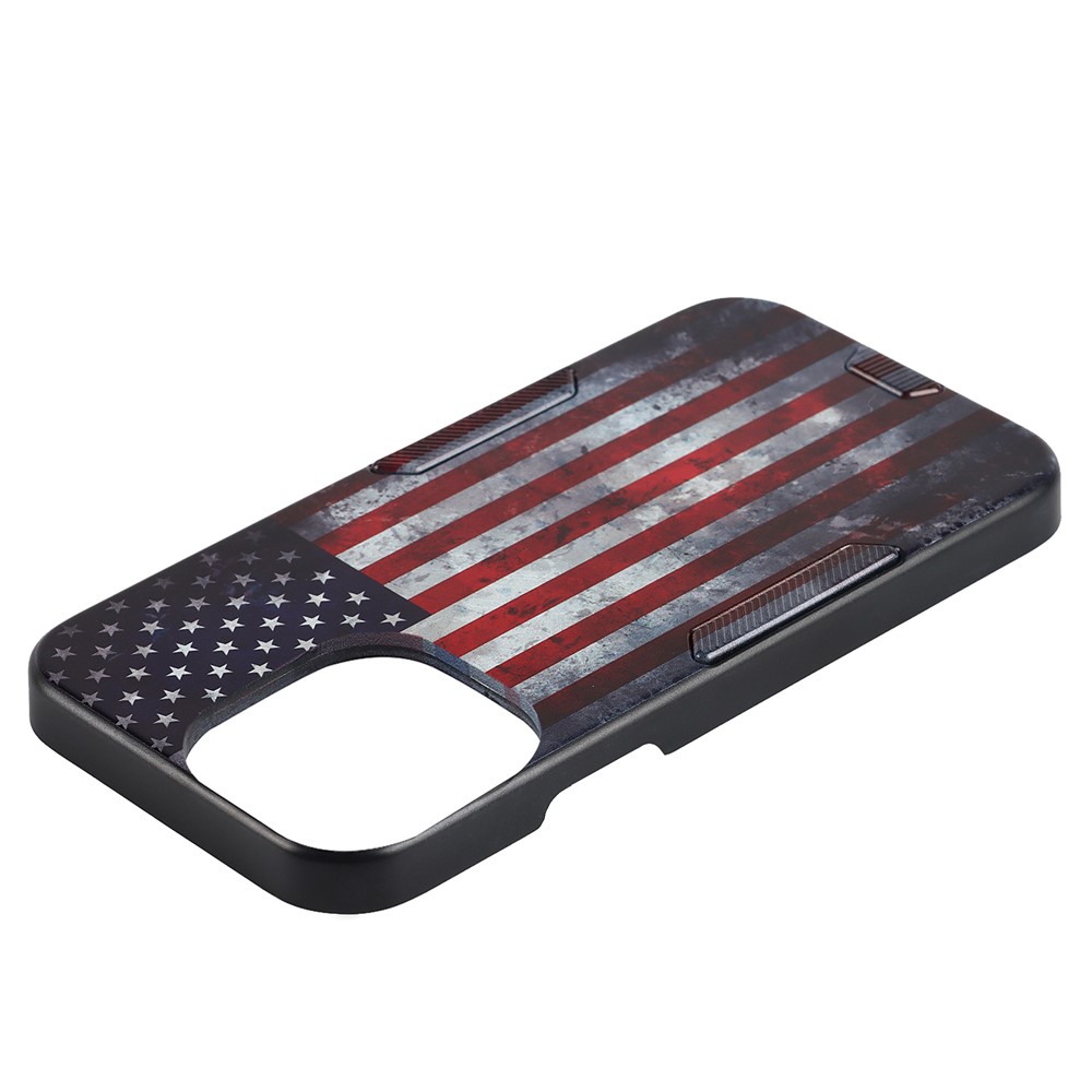 Anti-drop Anti-scratch Pattern Printing TPU + PC Phone Case Shell with Strap for iPhone 13 Pro 6.1 inch - US Flag-7