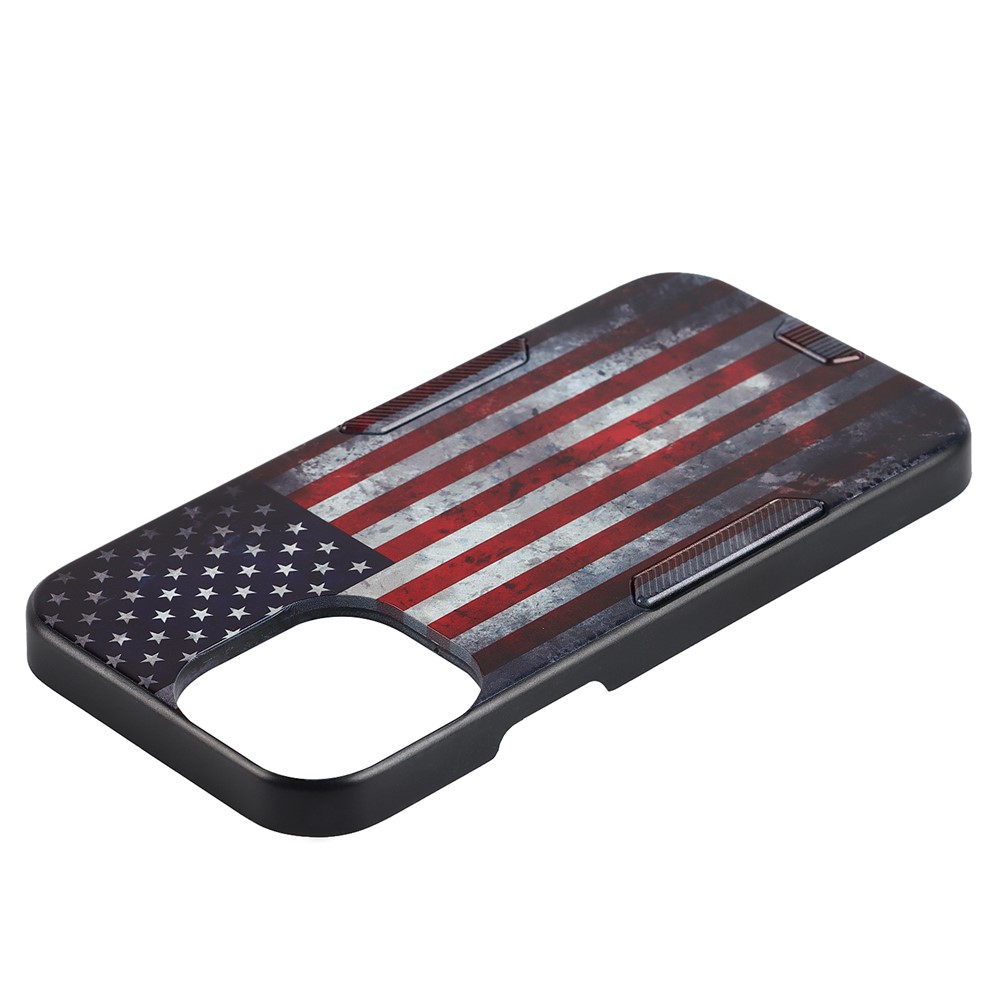Dustproof Anti-scratch Pattern Printing TPU + PC Phone Case Shell with Strap for iPhone 13 6.1 inch - US Flag-6