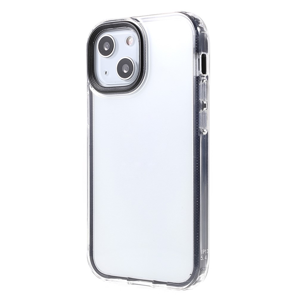Transparent PC Back Cover + TPU Frame Phone Case Drop-proof Cell Phone Protector for iPhone 13 6.1 inch - Black-3