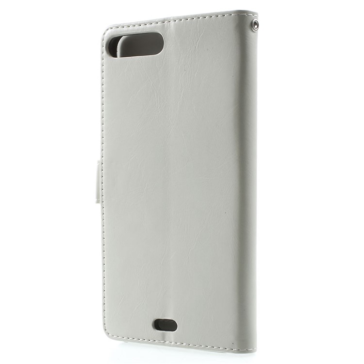 Oil Wax Wallet Leather Protection Cover for iPhone 8 Plus / 7 Plus 5.5 inch - White-2