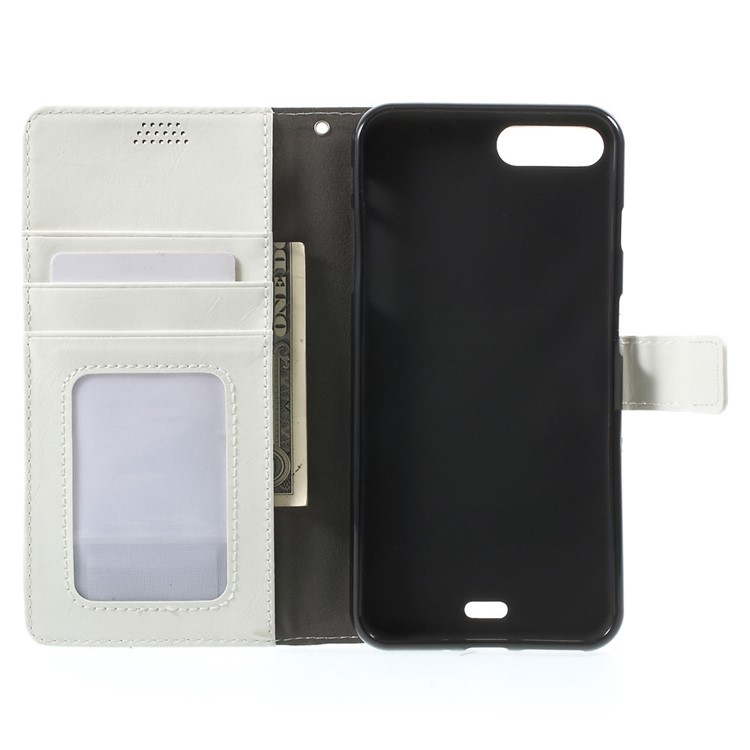 Oil Wax Wallet Leather Protection Cover for iPhone 8 Plus / 7 Plus 5.5 inch - White-4