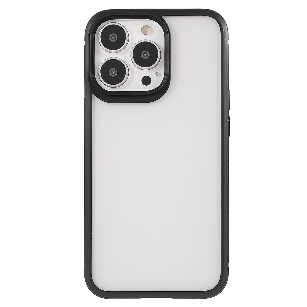 Matte Series Slim Light Anti-fingerprint Drop-proof Clear Acrylic Back + TPU Frame Phone Case Cover for iPhone 13 Pro Max 6.7 inch - Black-2