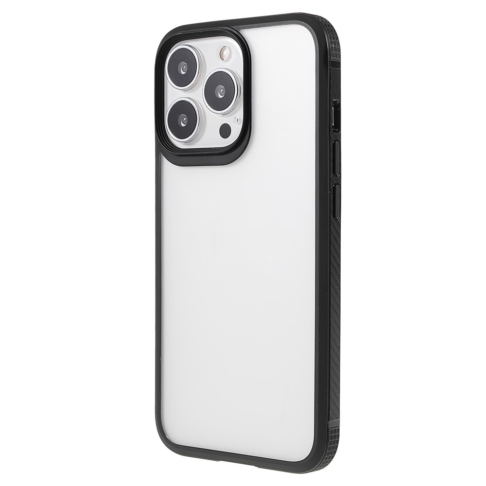 Matte Series Slim Light Anti-fingerprint Drop-proof Clear Acrylic Back + TPU Frame Phone Case Cover for iPhone 13 Pro Max 6.7 inch - Black-3