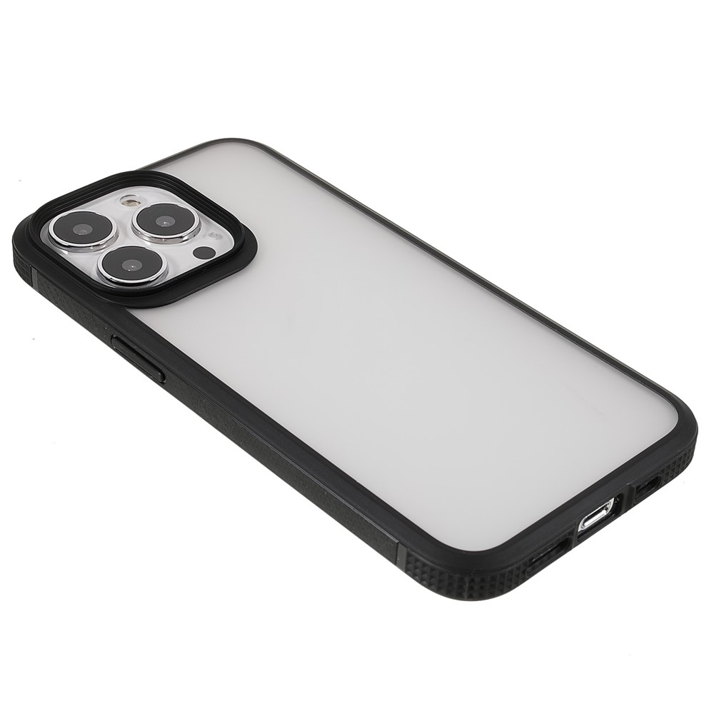 Matte Series Slim Light Anti-fingerprint Drop-proof Clear Acrylic Back + TPU Frame Phone Case Cover for iPhone 13 Pro Max 6.7 inch - Black-4