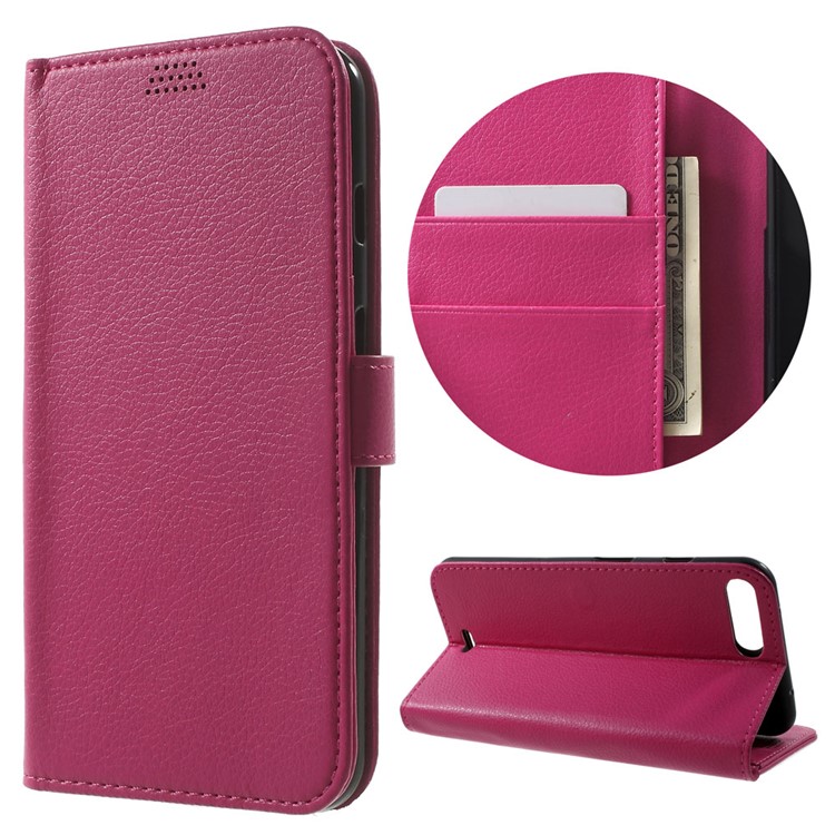 

Lychee Texture Wallet Stand Leather Flip Case for iPhone 8 Plus / 7 Plus 5.5 inch - Rose, iPhone 8 Plus