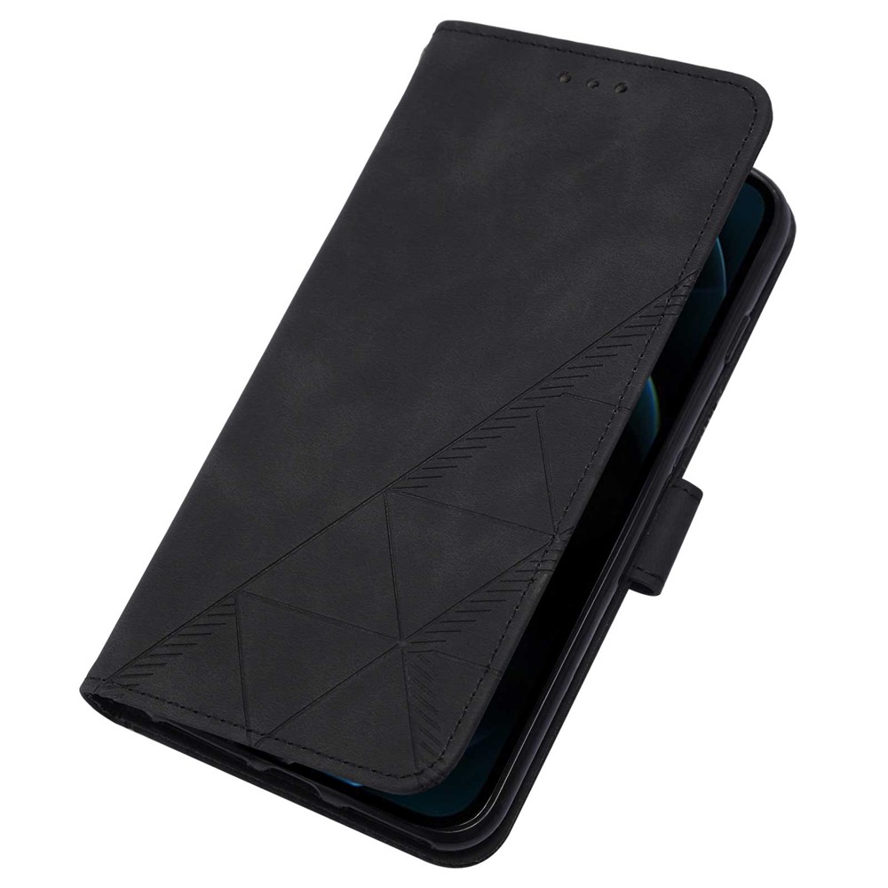 PB2-1 Series PU Leather Business Phone Case Scratch Resistant Imprinted Wallet Phone Protector with Shoulder Strap Stand for iPhone 12 Pro Max 6.7 inch - Black-10