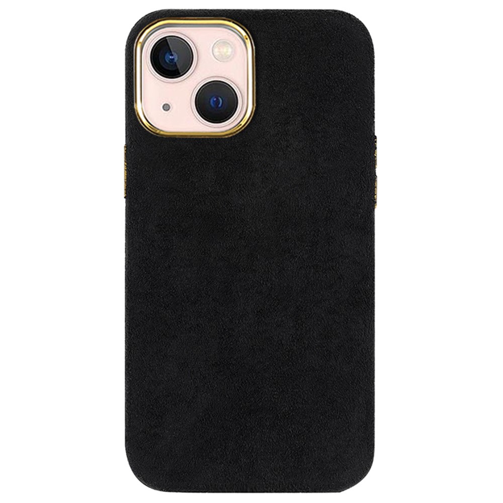 Ultra Thin Flocking PU Leather Coated PET + Metal Hybrid Case Mobile Phone Protective Cover for iPhone 13 mini 5.4 inch - Black-3