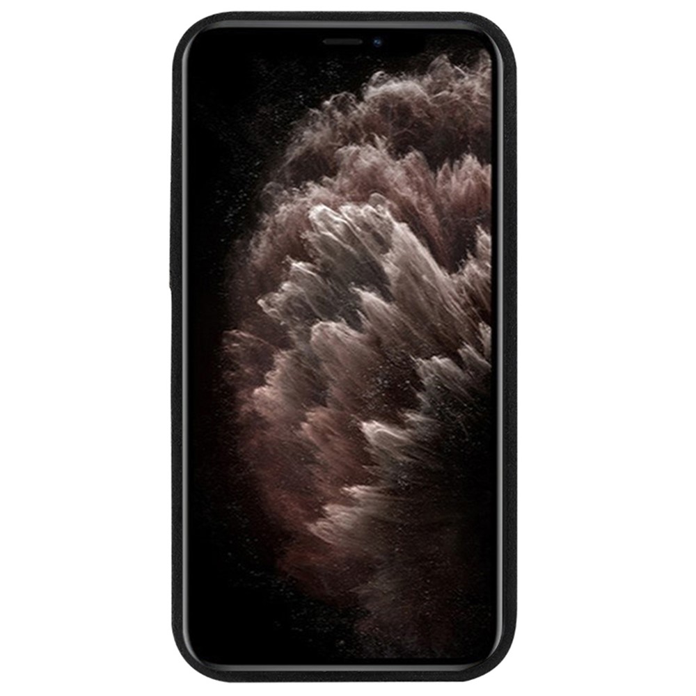 Anti-drop Flocking PU Leather Coated PET + Metal Hybrid Case Mobile Phone Protective Cover for iPhone 11 Pro Max 6.5 inch - Black-2