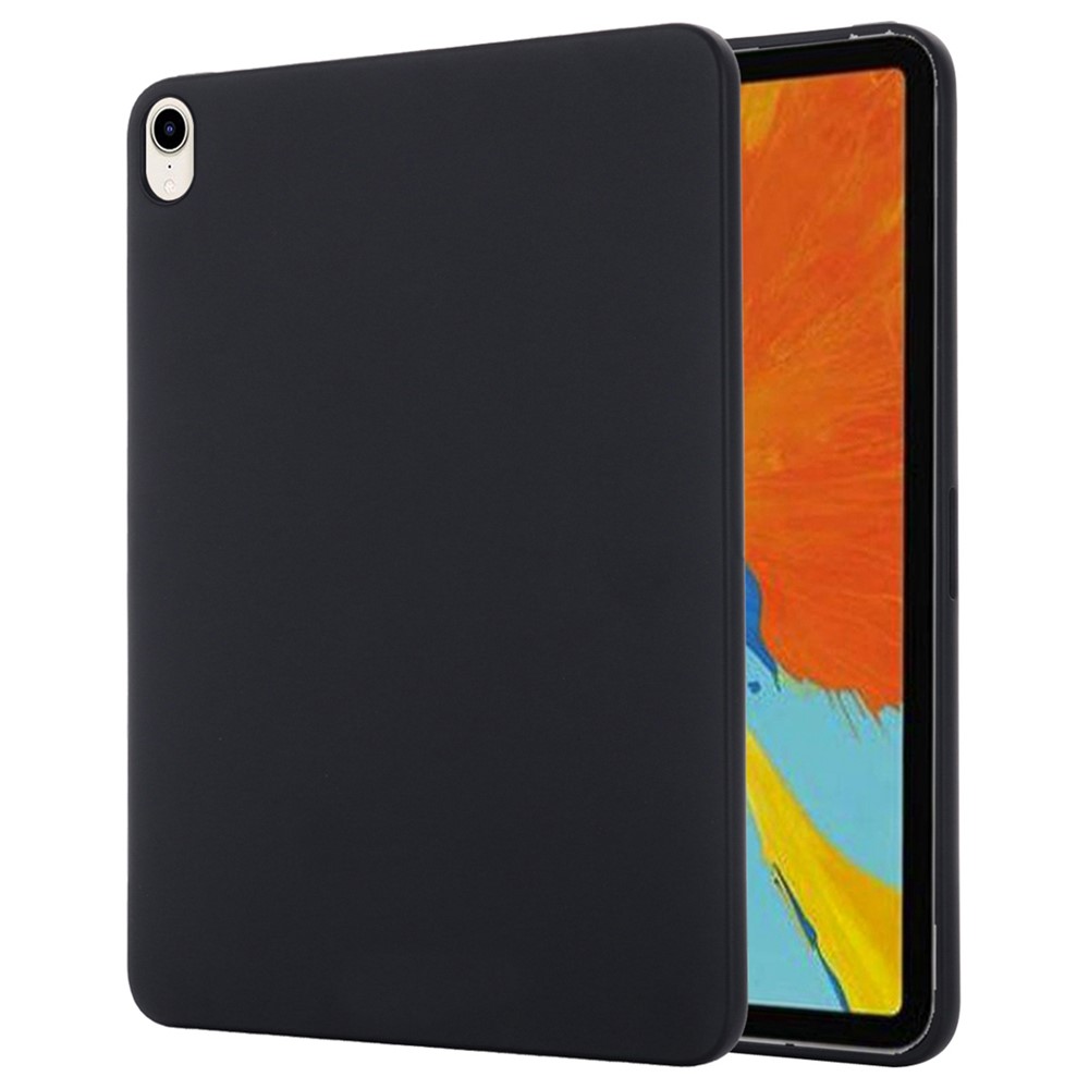Microfiber Lining Liquid Silicone Shockproof Tablet Case Anti-fall Slim Light Protective Cover for iPad mini (2021) - Black-1
