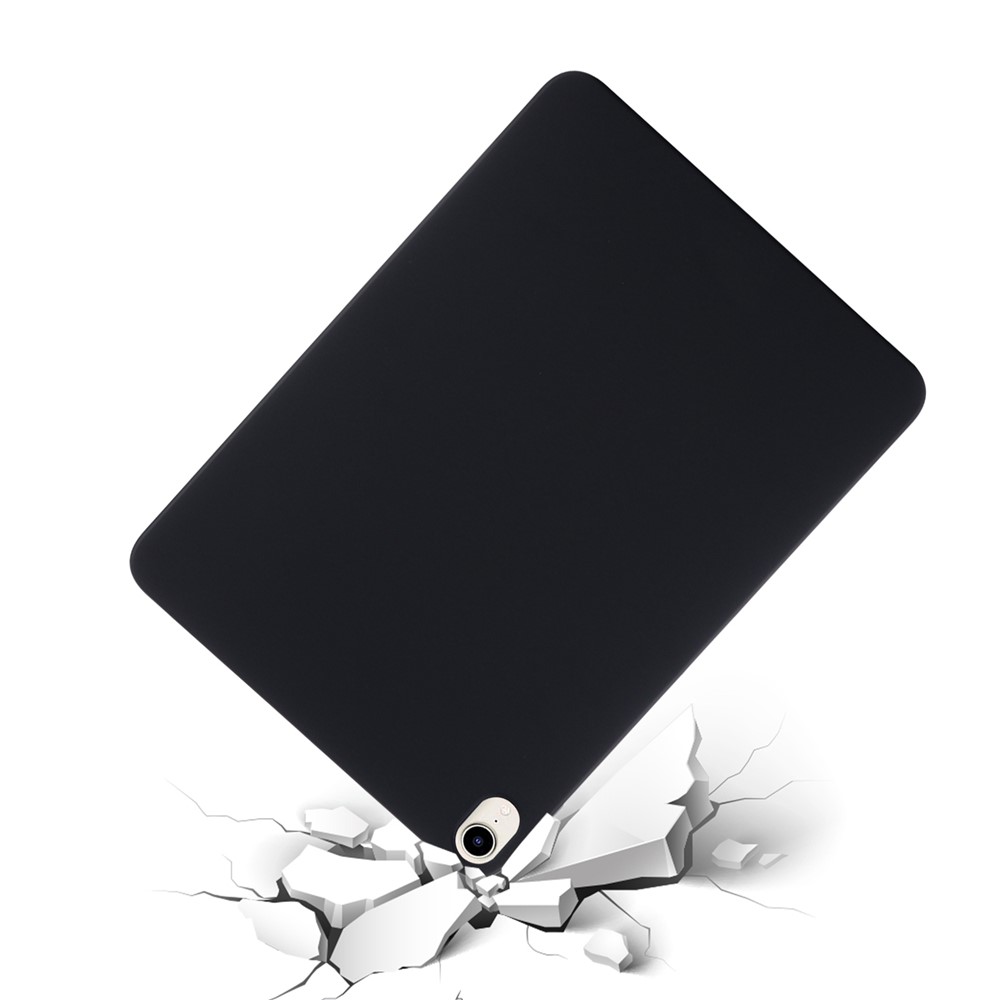Microfiber Lining Liquid Silicone Shockproof Tablet Case Anti-fall Slim Light Protective Cover for iPad mini (2021) - Black-4