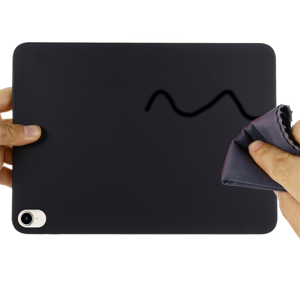 Microfiber Lining Liquid Silicone Shockproof Tablet Case Anti-fall Slim Light Protective Cover for iPad mini (2021) - Black-6