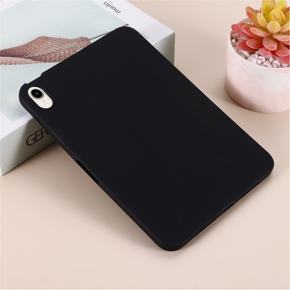 Microfiber Lining Liquid Silicone Shockproof Tablet Case Anti-fall Slim Light Protective Cover for iPad mini (2021) - Black-8
