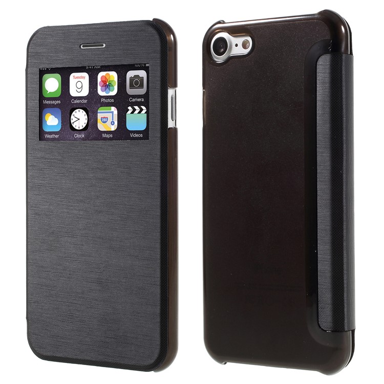 

Кожаный Защитный Чехол Для Окна Для Iphone 7 4.7 Inch - Черный